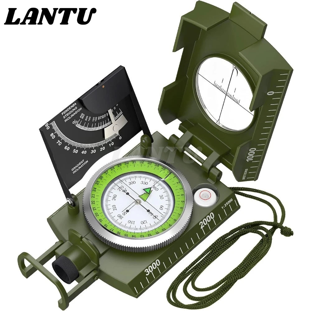 Durable Metal Military Compass, Waterproof with Fluorescent Scale