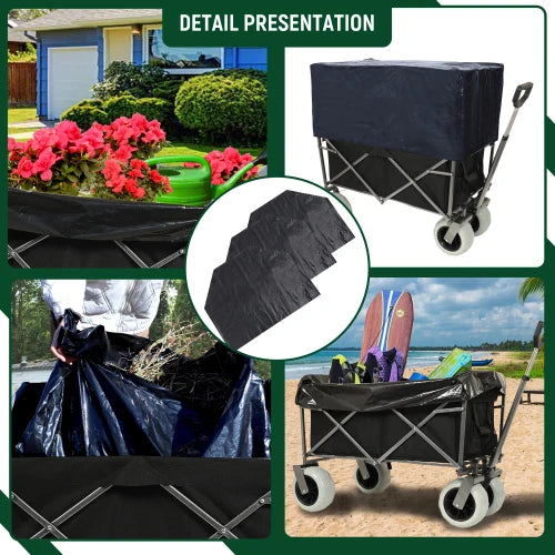 500 lb All-Terrain Steel Frame Collapsible Beach Wagon | Heavy-Duty Utility Sand Cart