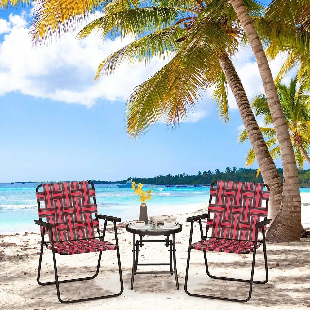 Set Of 2 Folding Web Chairs