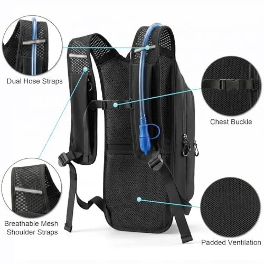 Hydration Backpack - Lightweight with 2L Water Bladder