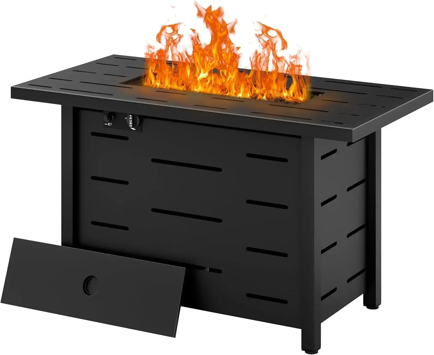 43 inch Outdoor Propane Fire Pit 50,000 BTU Gas Fire Pit with Lid and Waterproof Cover