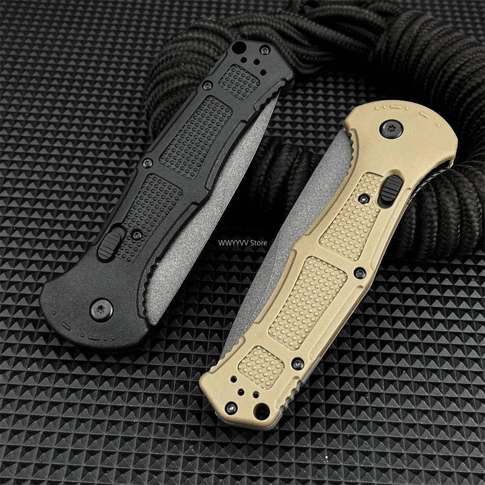 BM 9070 Tactical Folding Knife — D2 Steel Blade, Nylon Fiber Handle, Pocket Clip