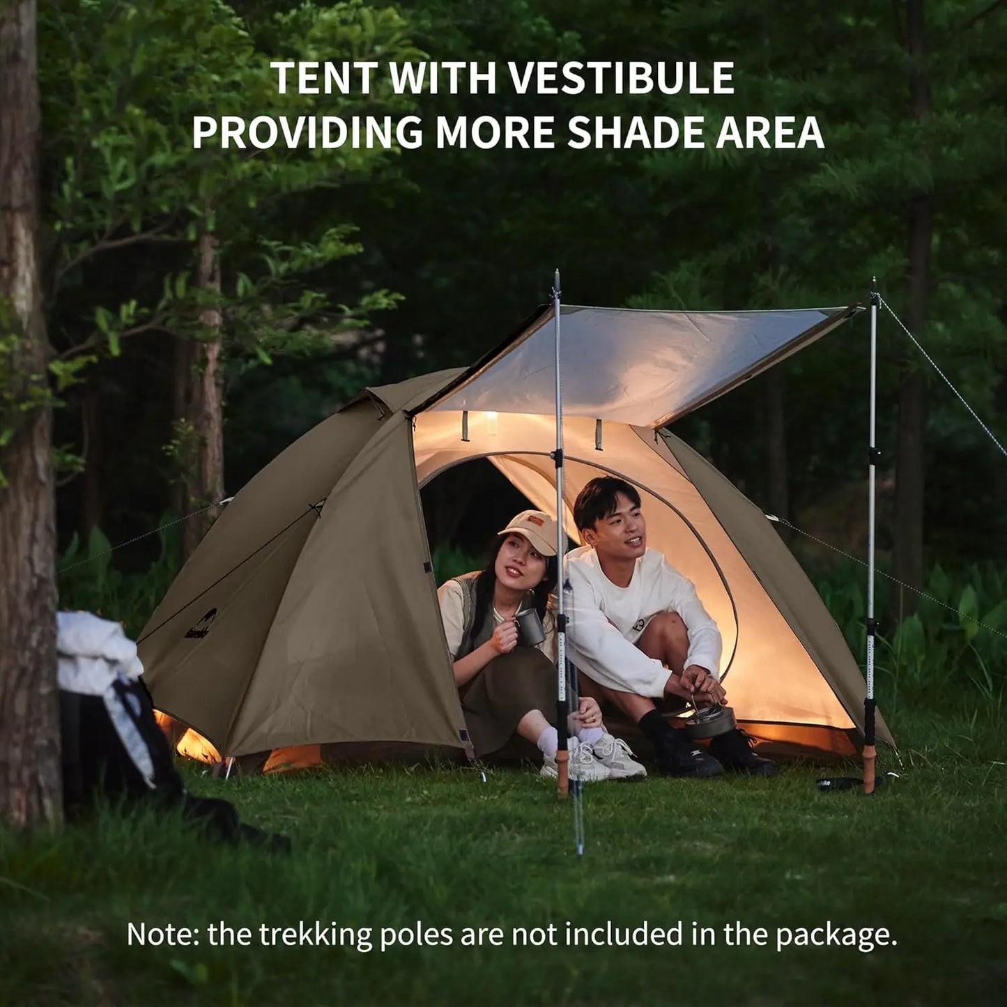 Lightweight 2-3 Person Backpacking Tent, Waterproof Double Layer Camping Tent with Easy Setup