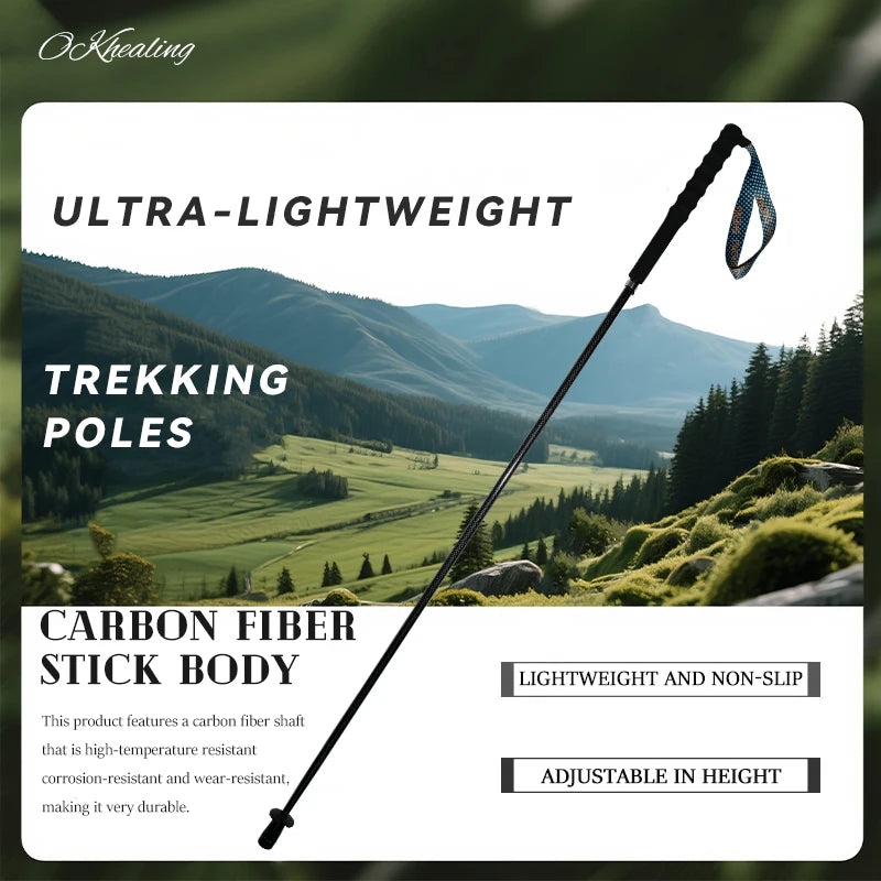 T800 Carbon Fiber Trekking Poles | Collapsible | EVA Grip | Hiking & Trail Walking