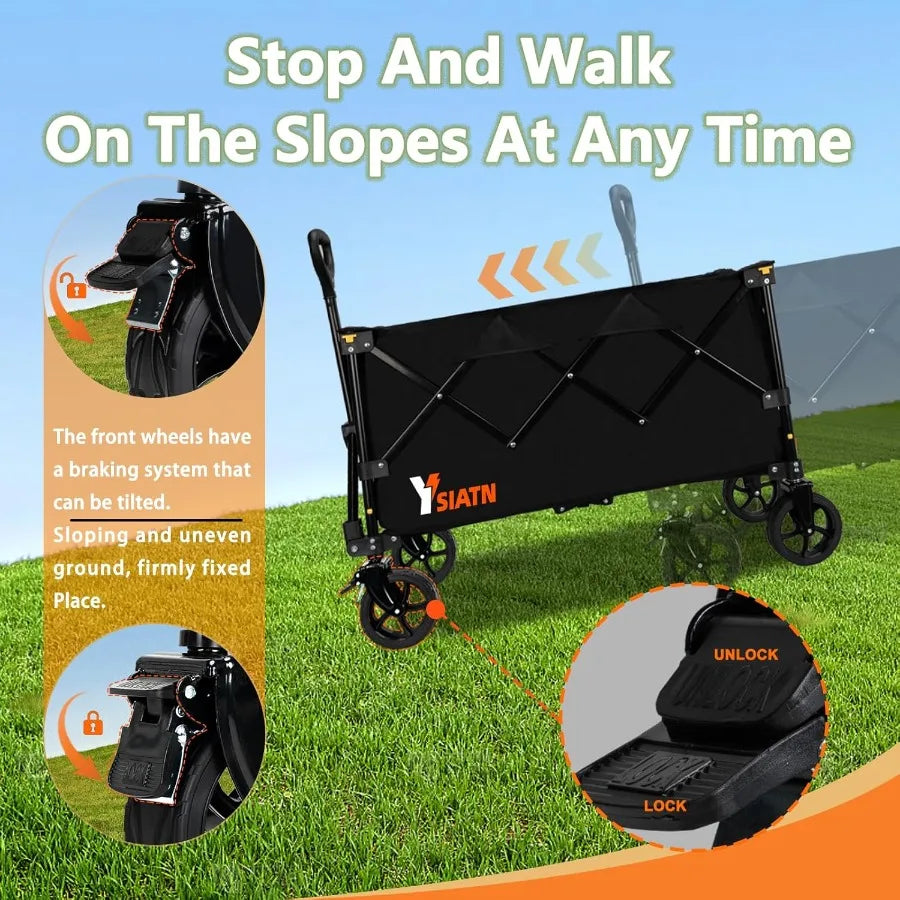 Foldable Beach Cart with All-Terrain Wheels