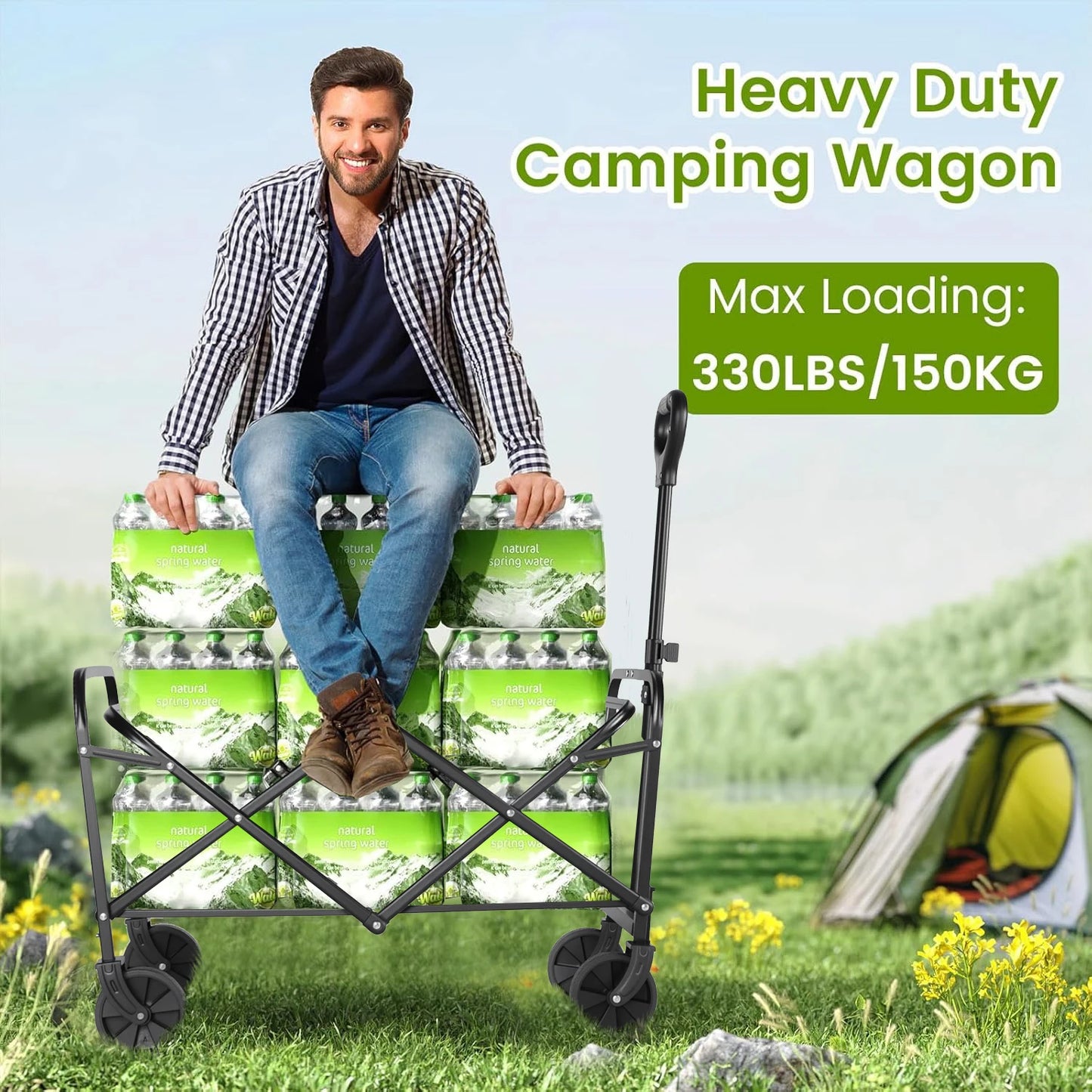 Heavy Duty Beach Cart with All-Terrain Wheels