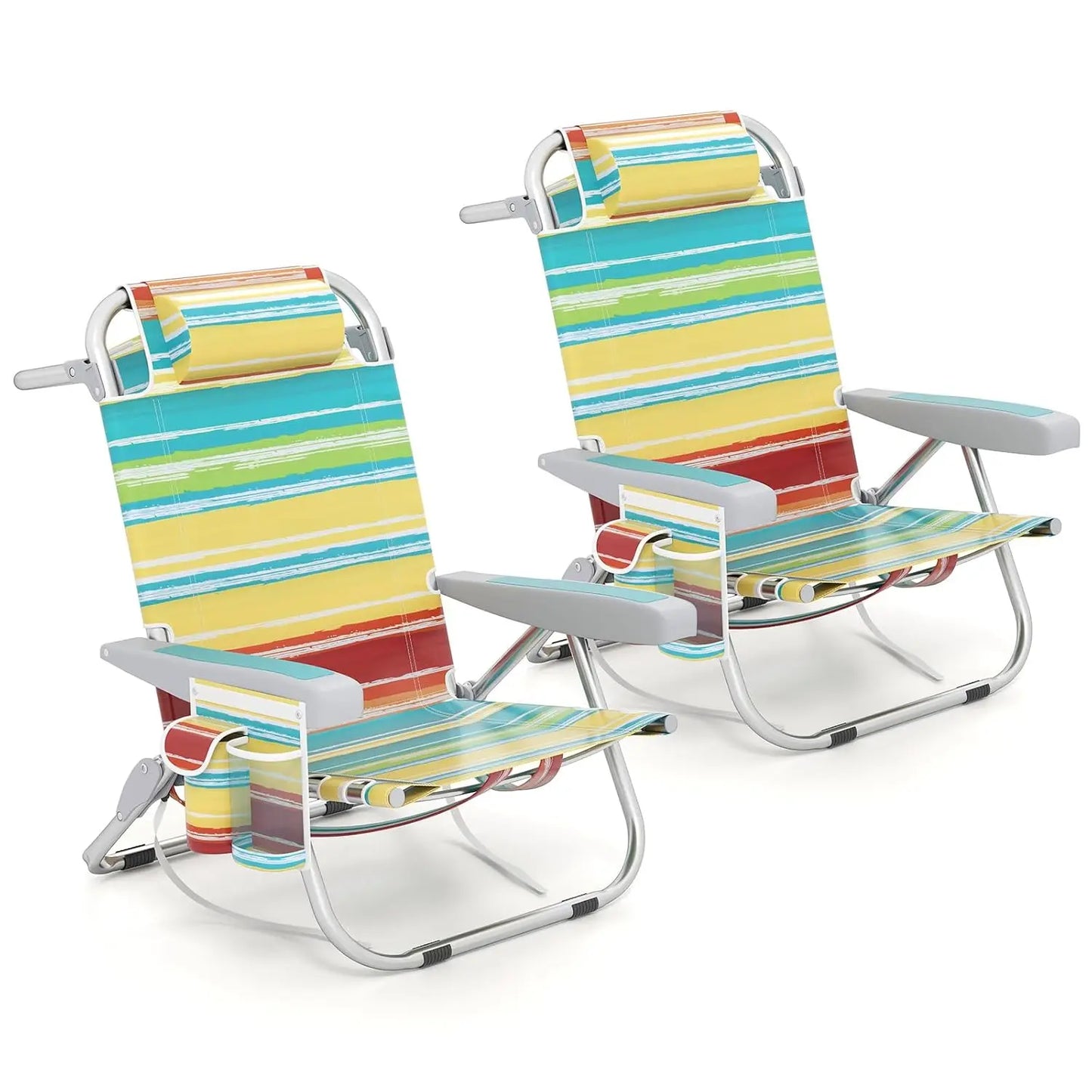 Backpack Beach Chair 2-Pack Foldable