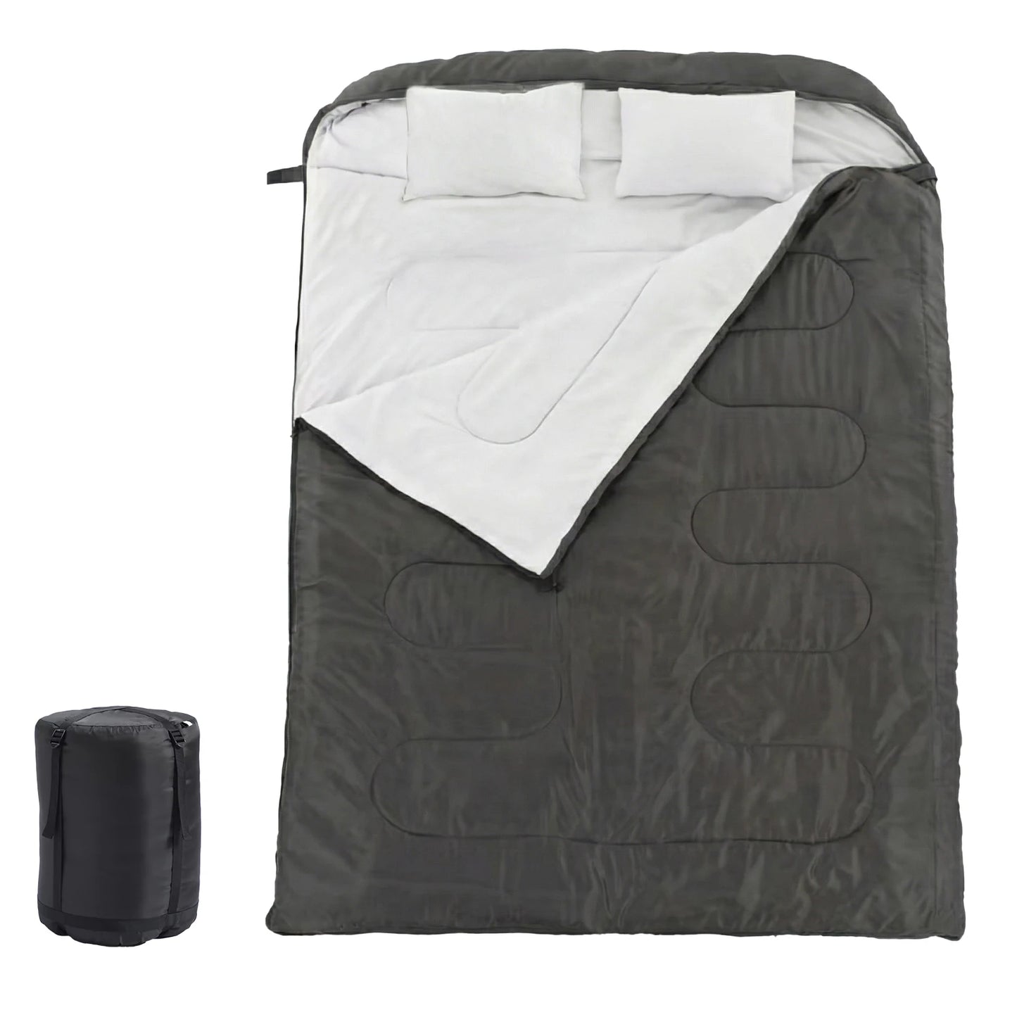 JHK Double Sleeping Bag for Adults with Pillow – 3 Season Lightweight 2-Person Camping Bag