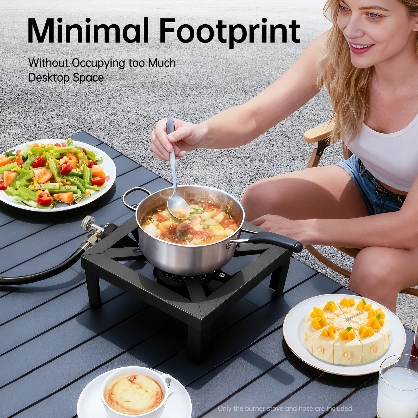 Portable Single Burner Propane Camp Stove | Adjustable 0-10 PSI Regulator for Camping & BBQ