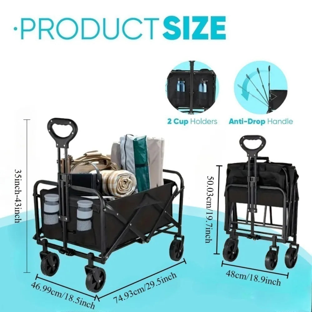 Foldable Beach Wagon with All-Terrain Wheels