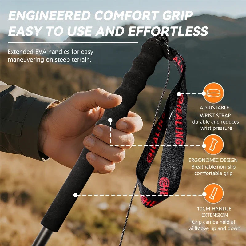 Ultralight Carbon Fiber Trekking Poles (2-Pack)