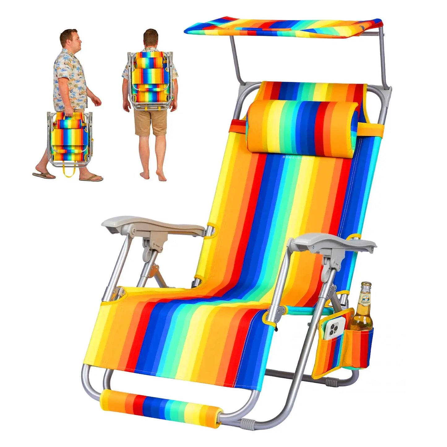 Lightweight Backpack Beach Chair, Zero Gravity Chair with Canopy