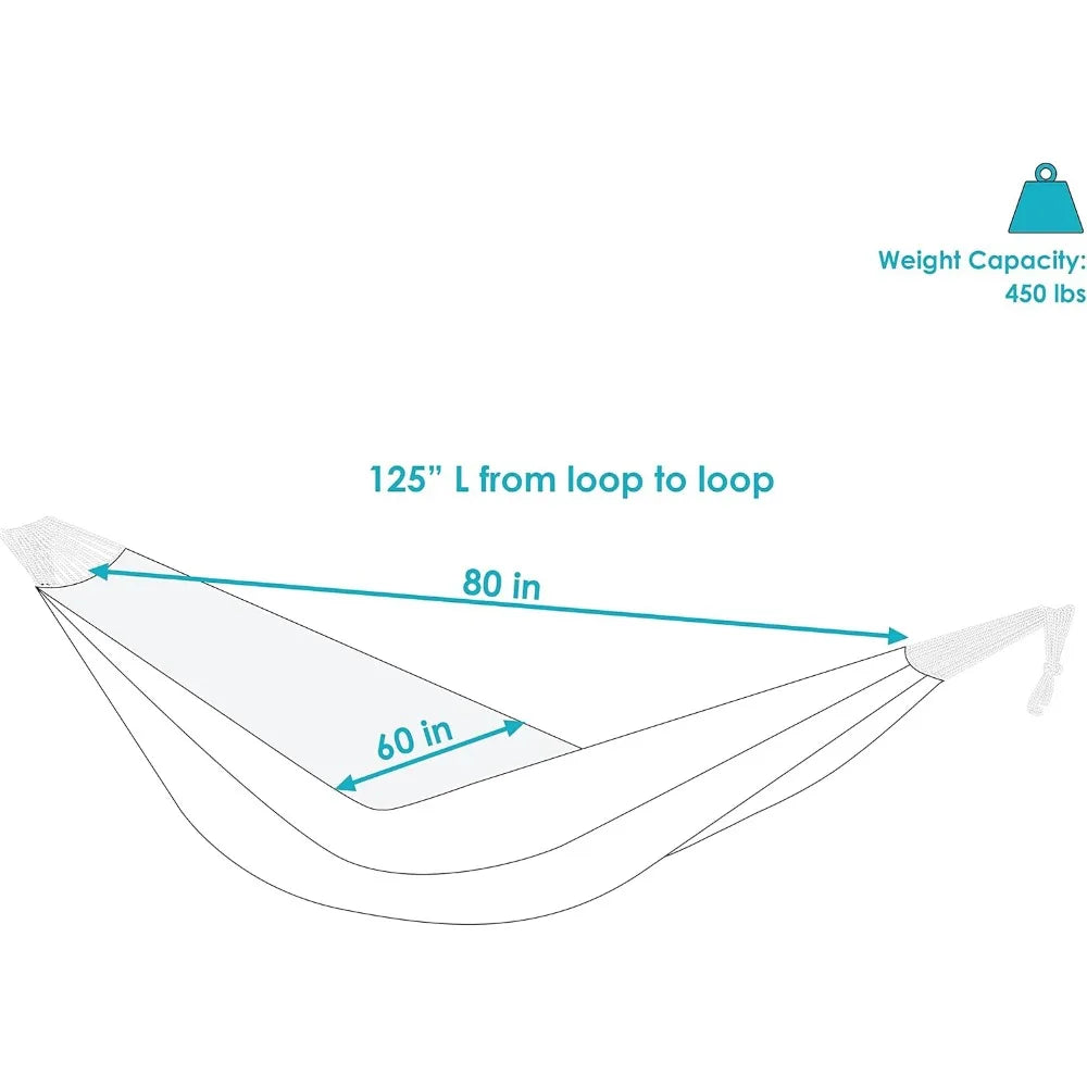 Double Cotton Outdoor Hammock 450 Pound Capacity Sunset Design