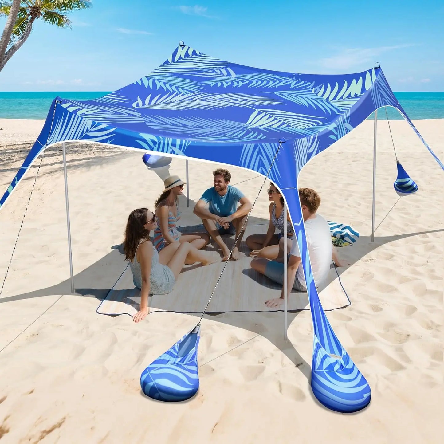 Beach Tent Shelter 10x10 – Pop-Up Sun Canopy with UPF 50+ UV Protection & Carry Bag