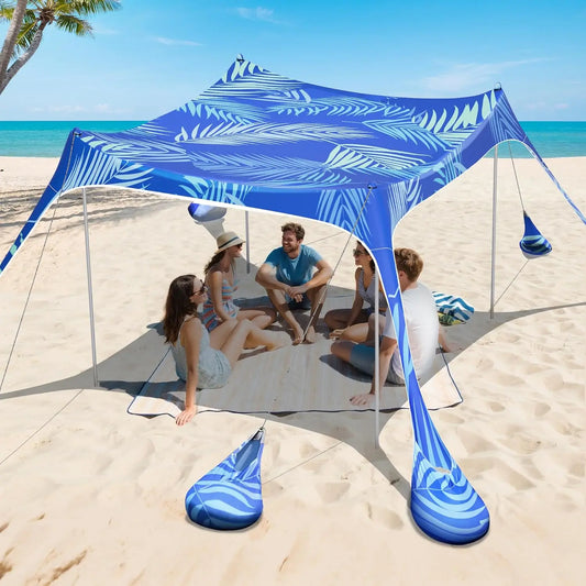 Beach Tent Shelter 10x10 – Pop-Up Sun Canopy with UPF 50+ UV Protection & Carry Bag