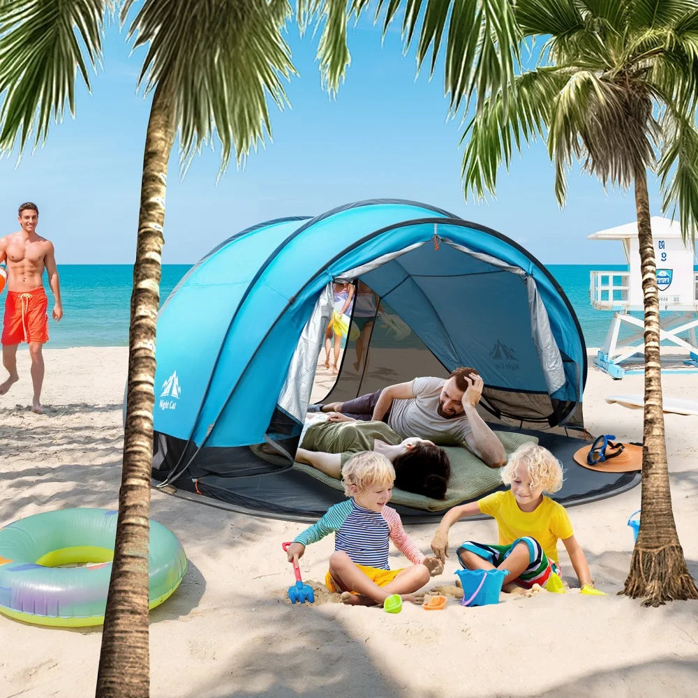 Pop-Up Sun Shade Canopy Tent – Portable Beach & Outdoor Shelter for 2–4 People