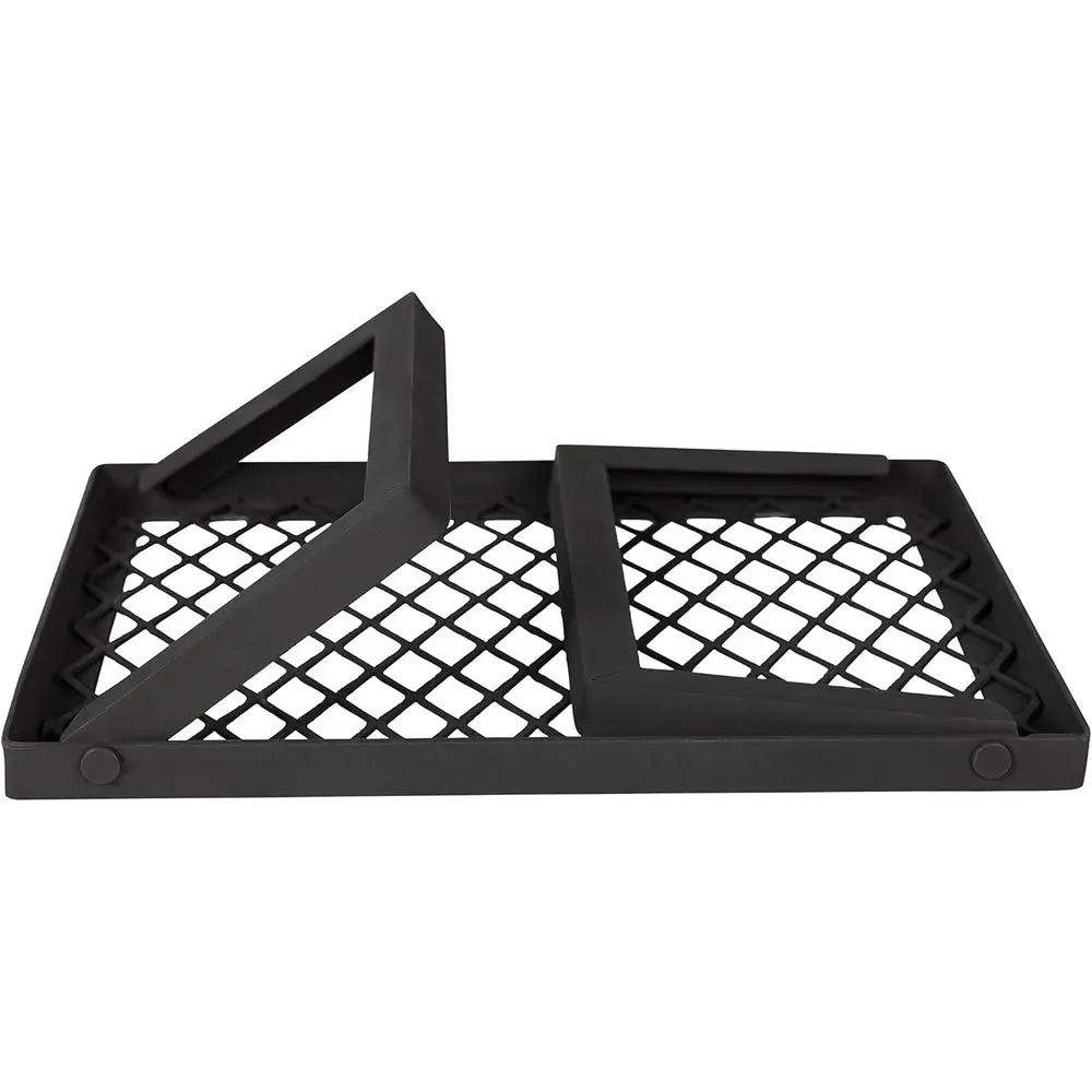 Heavy-Duty Portable Camping Grill Grate Outdoor Open Flame Cooking, Foldable, Sturdy, 15.9 x 12.2, Black