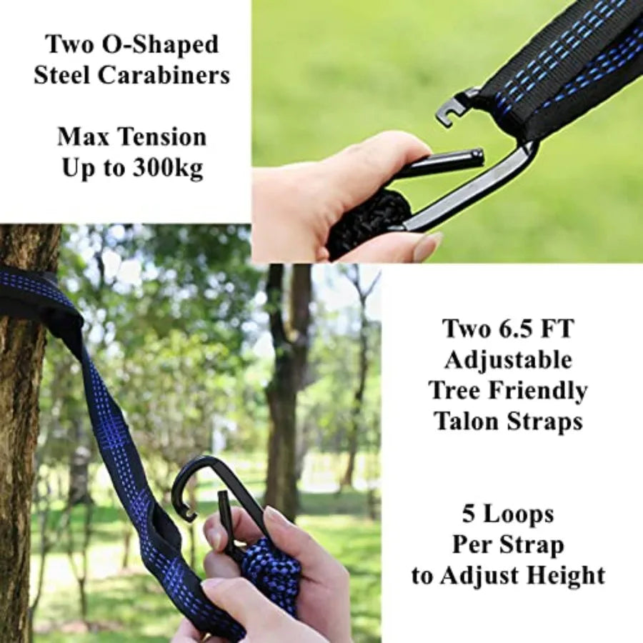 Ultralight Nylon Parachute Hammock with 2 Tree Straps