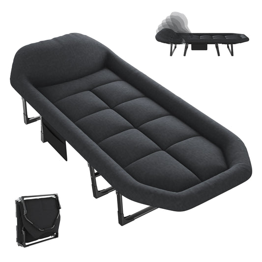 Folding Camping Cot with Mattress Supports 450 LB, with Carry Bag