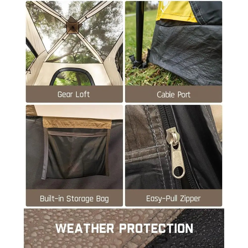 4-10 Person Cabin Tent with Waterproof & Windproof Features