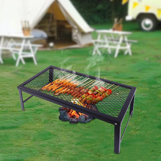 Folding Camping BBQ Grill — Portable Mesh Tabletop