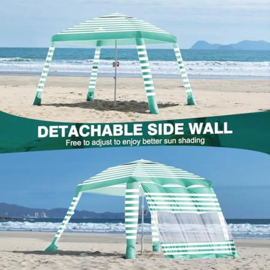 Beach Cabana 8 * 8FT, UPF 50+ Protection, Wind Resistant