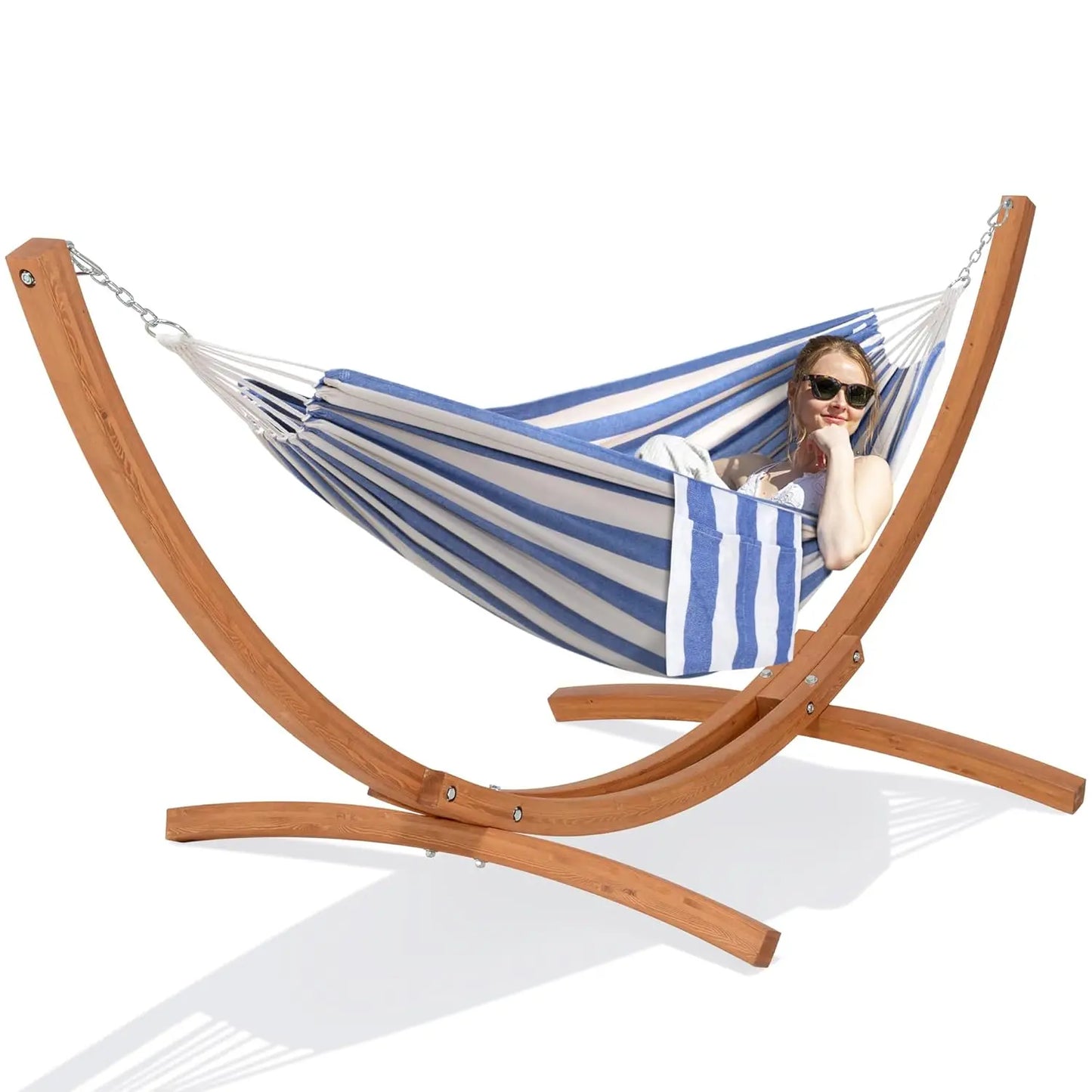 10 FT Wooden Stand Hammock, 475lbs Capacity