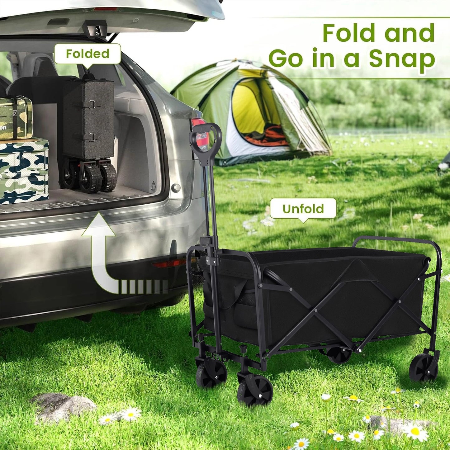 Heavy Duty Beach Cart with All-Terrain Wheels