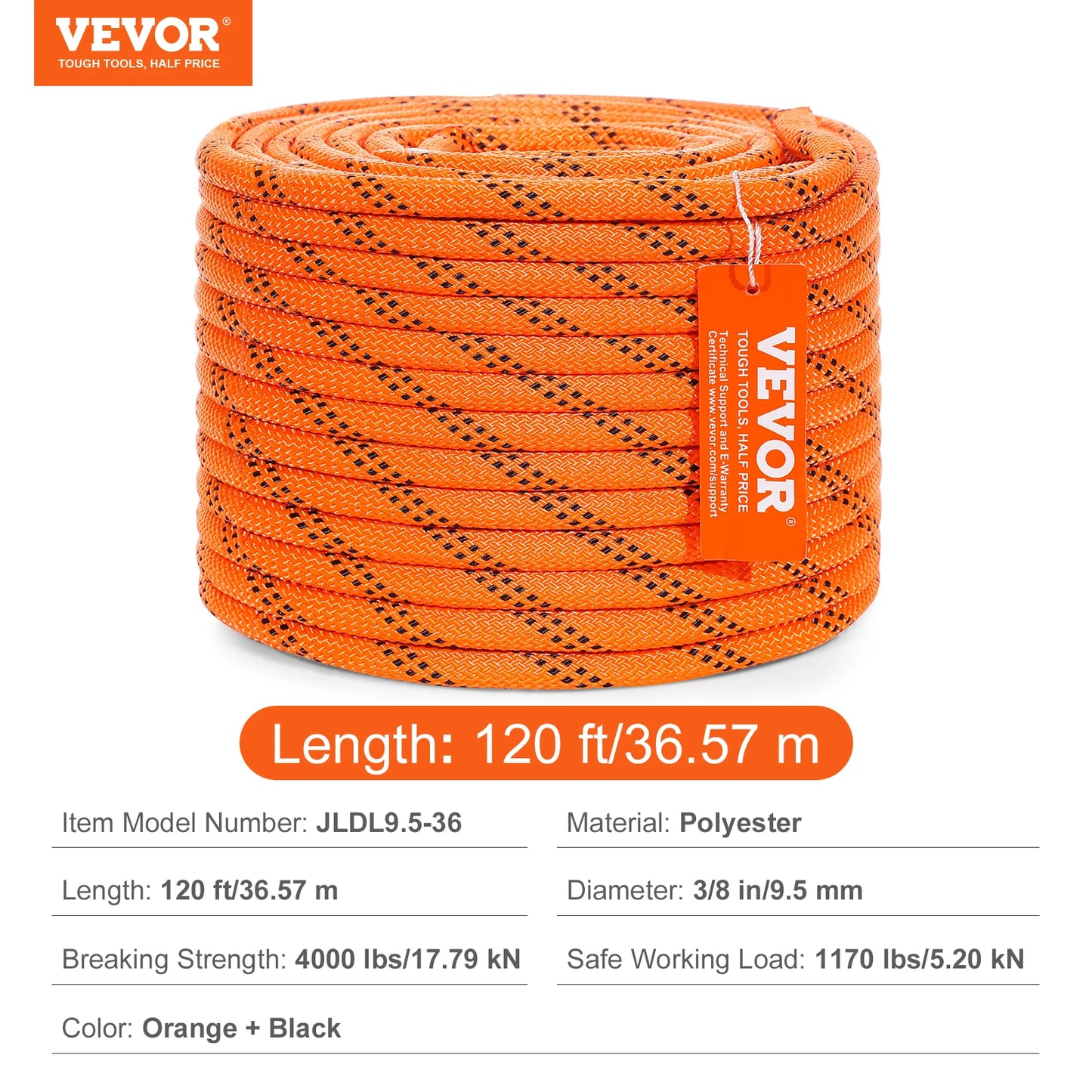 120ft Dual-Weave Paracord 3/8 or  1/2in 48-Strand