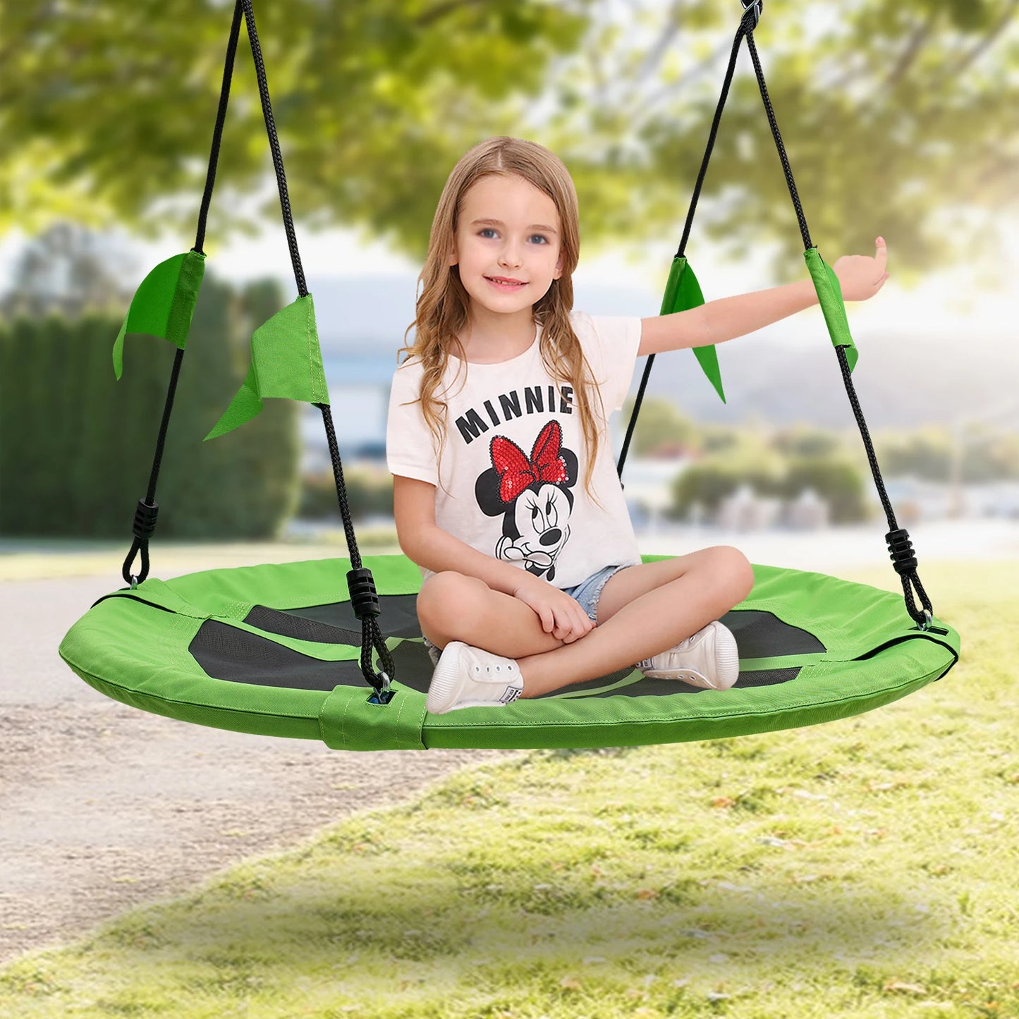 Disc-Shaped Hanging Hammock Swing, Oxford Cloth