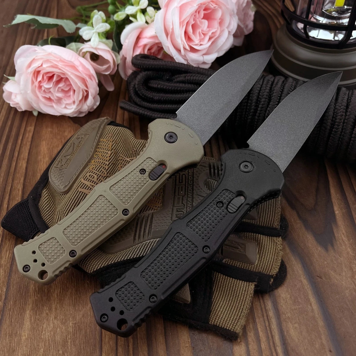 9070 Jungle Folding Pocket Knife — D2 Blade, Nylon Fiber Handle, EDC