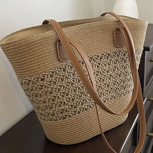 Large Straw Beach Tote