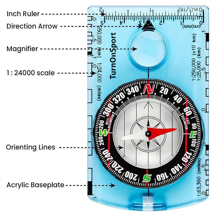 Waterproof Compass — Aluminum Case with Hanging Ring, 4 Colors