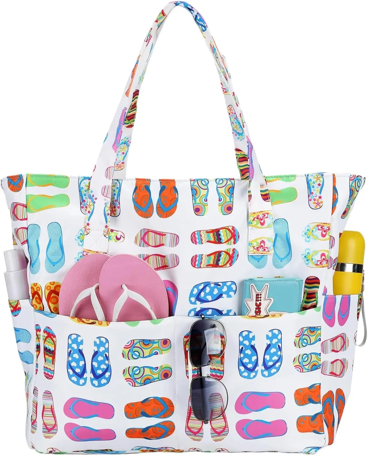 Waterproof Beach Tote Bag with Wet Compartment
