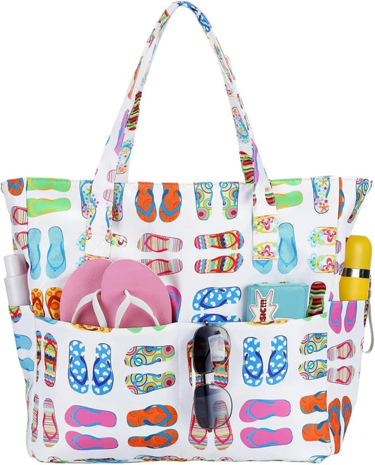 Extra Large Waterproof Beach Tote with Wet Compartment