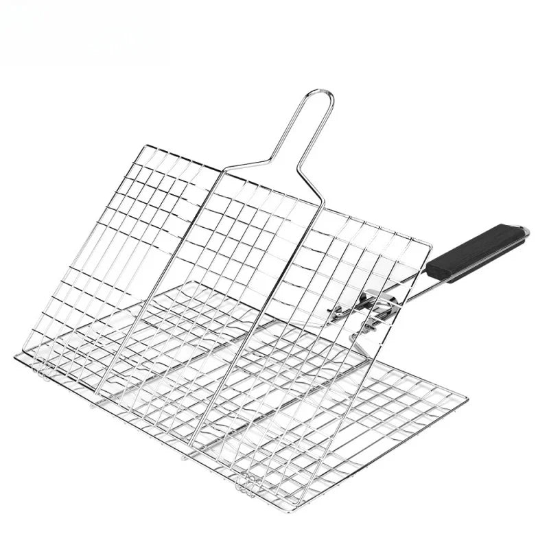 Folding Outdoor Camping Stainless Steel BBQ Rack
