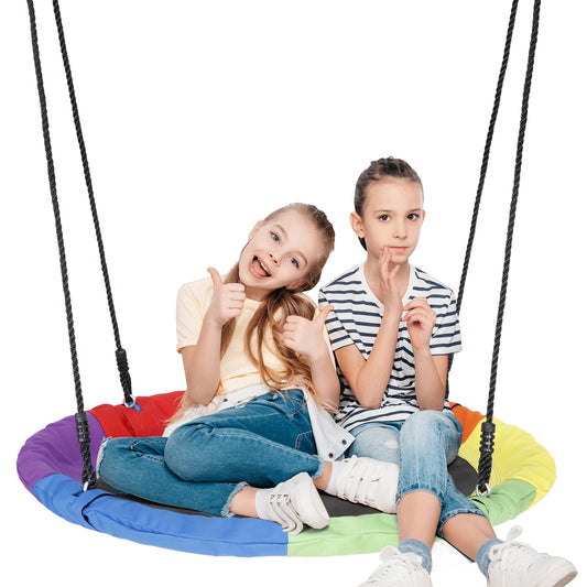 40 Inch Saucer Tree Swing – 800 lb Capacity Rainbow Flying Swing with Ropes