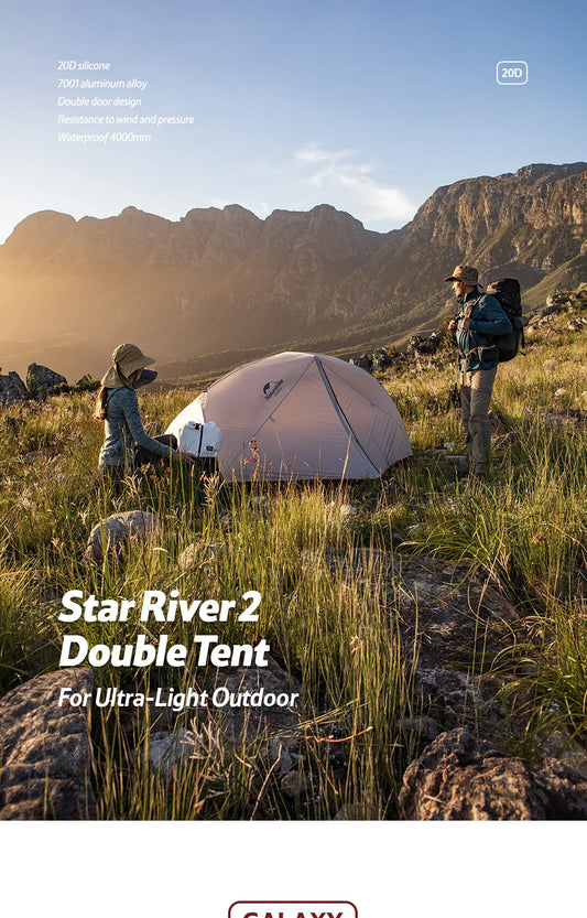 Naturehike Star-River Ultralight Waterproof Tent 2 People 4 Seasons Outdoor Travel Hiking Fishing Tent Double Layers Tent