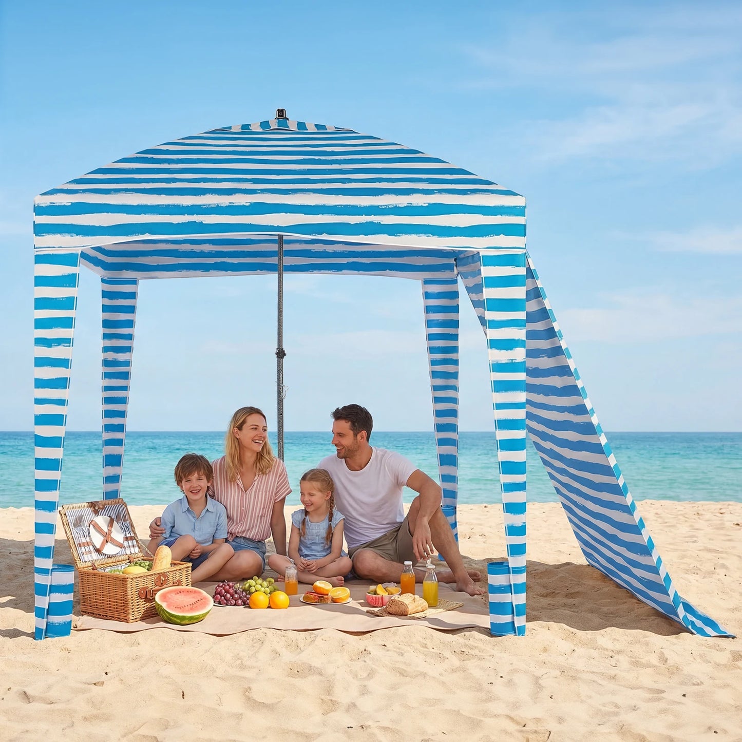 6×6 FT Beach Tent with Side Wall