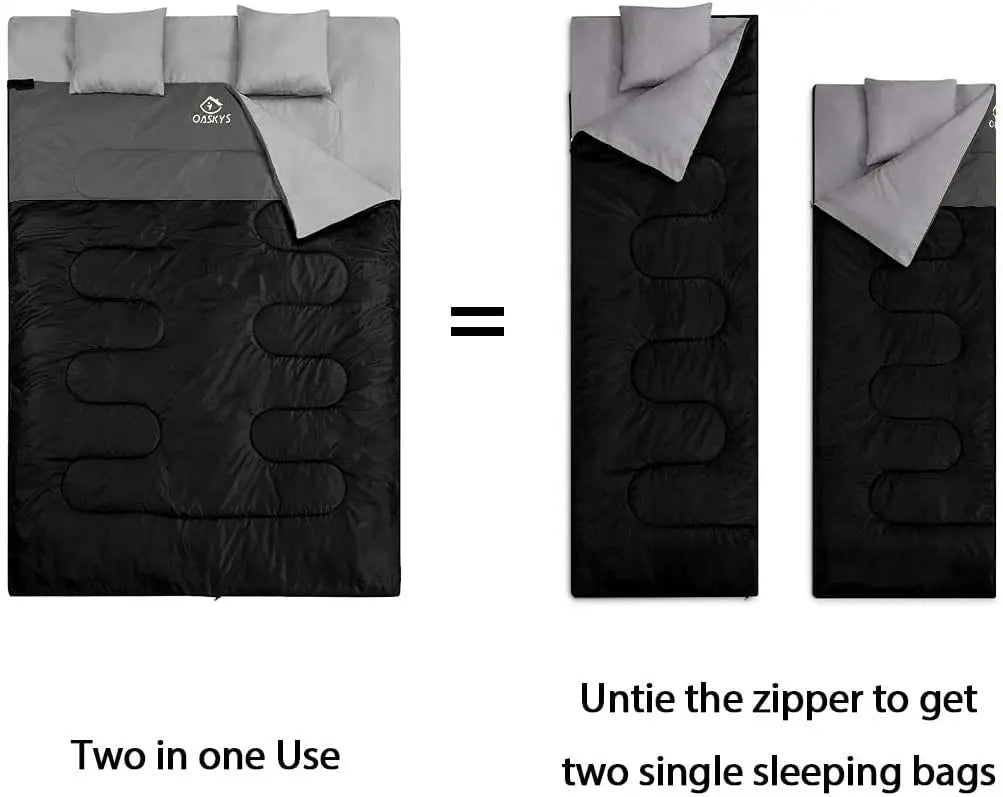 Double Sleeping Bag for 2 Adults | Queen XL, All-Season, -20°C to -35°C