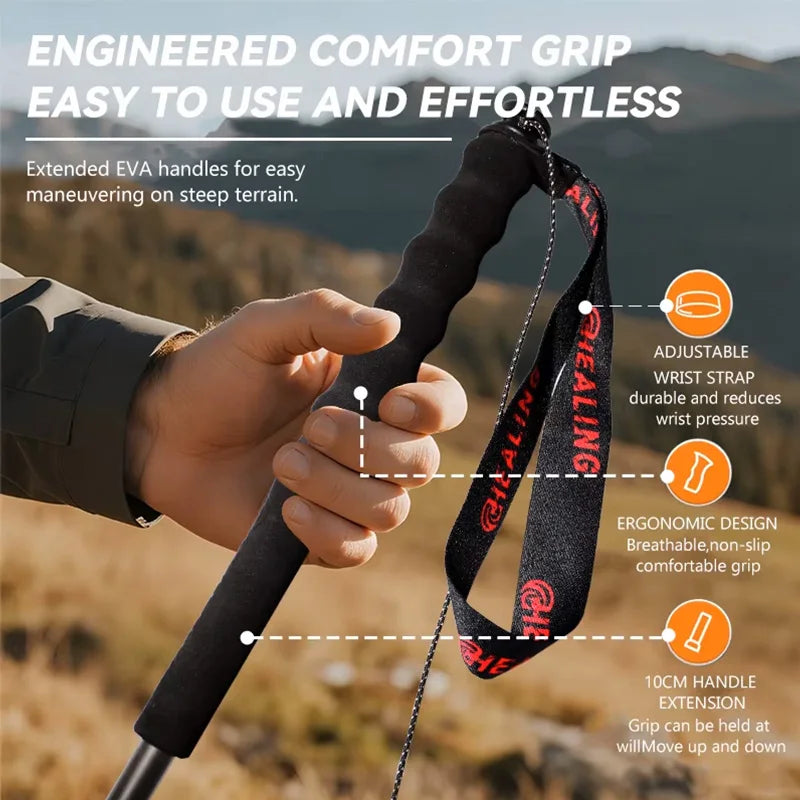 Ultra-Light Foldable Carbon Fiber Trekking Poles