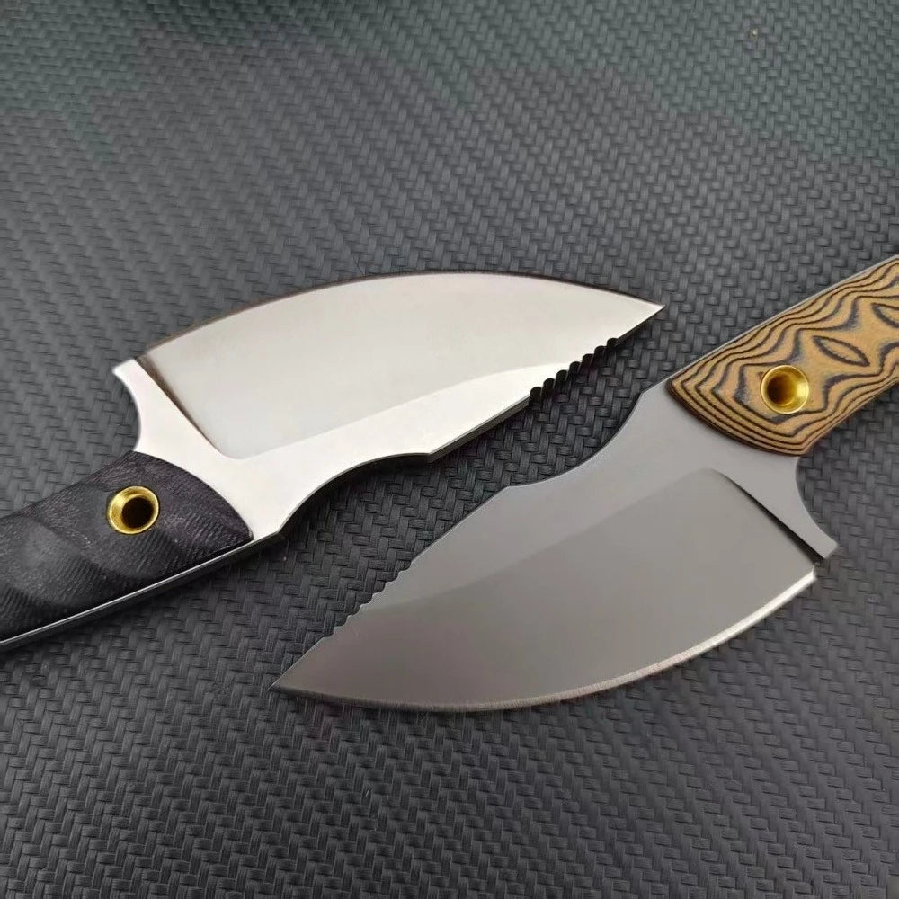 Durable G10 Utility Handle Fixed Blade Knife with Sheath