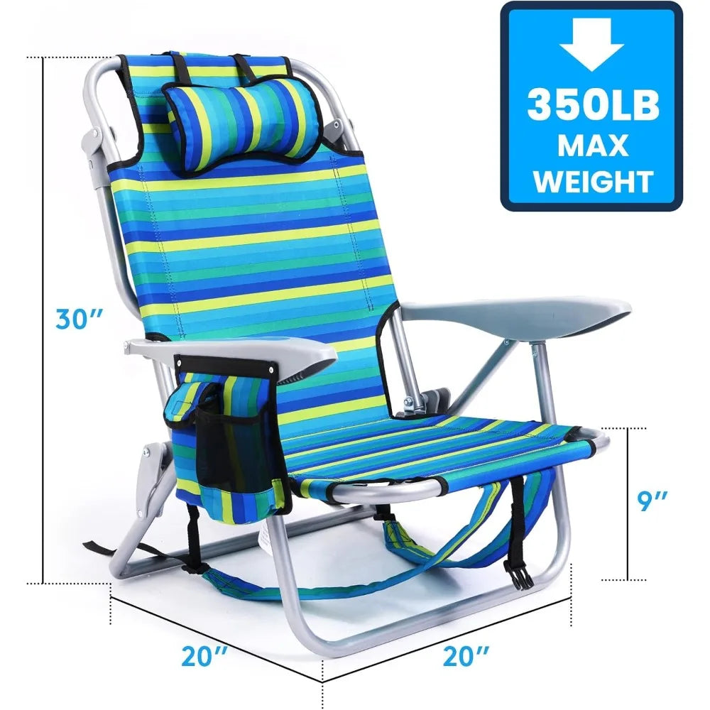 High Backpack Beach Chairs 2 Pk