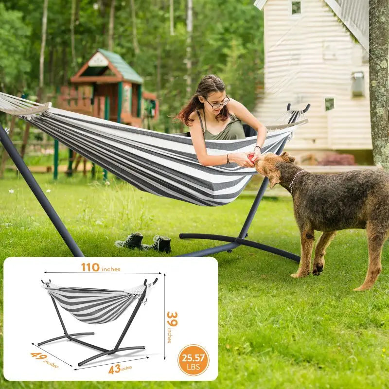 Adjustable Stand Hammock - 600lb Capacity with Storage Bag