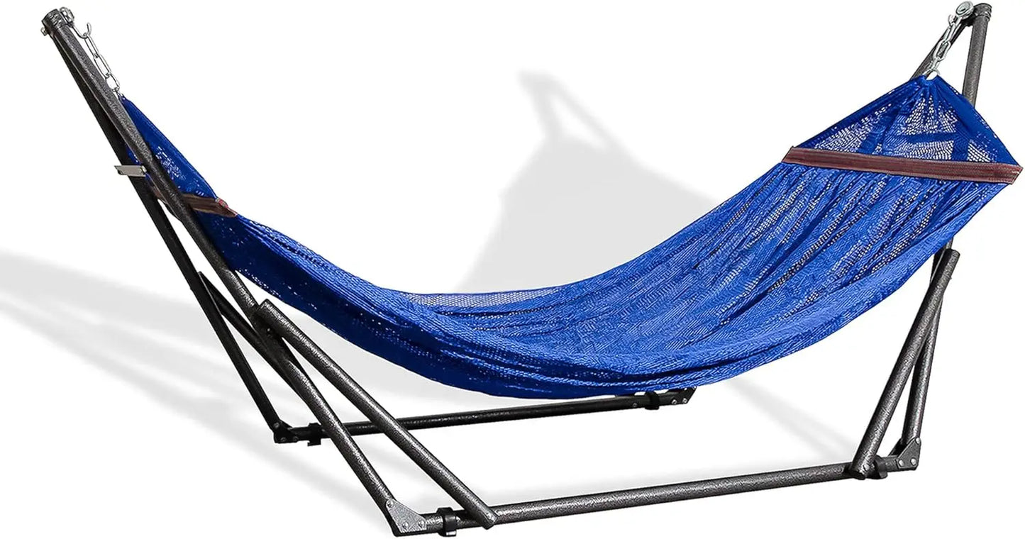 Foldable Hammock with Stand, 450 lbs Capacity, Navy