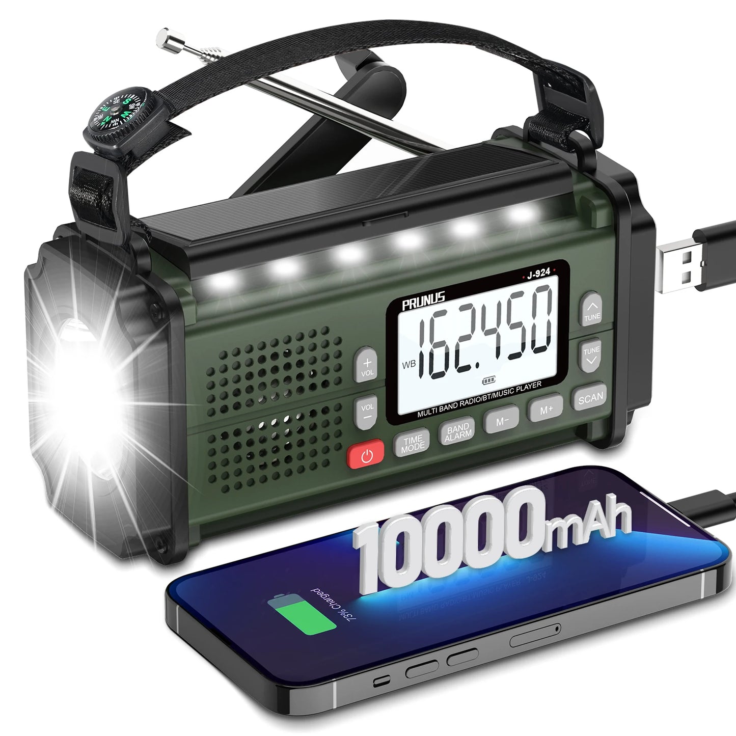 Hand Crank Emergency Radio Solar, NOAA Weather Radio AM/FM
