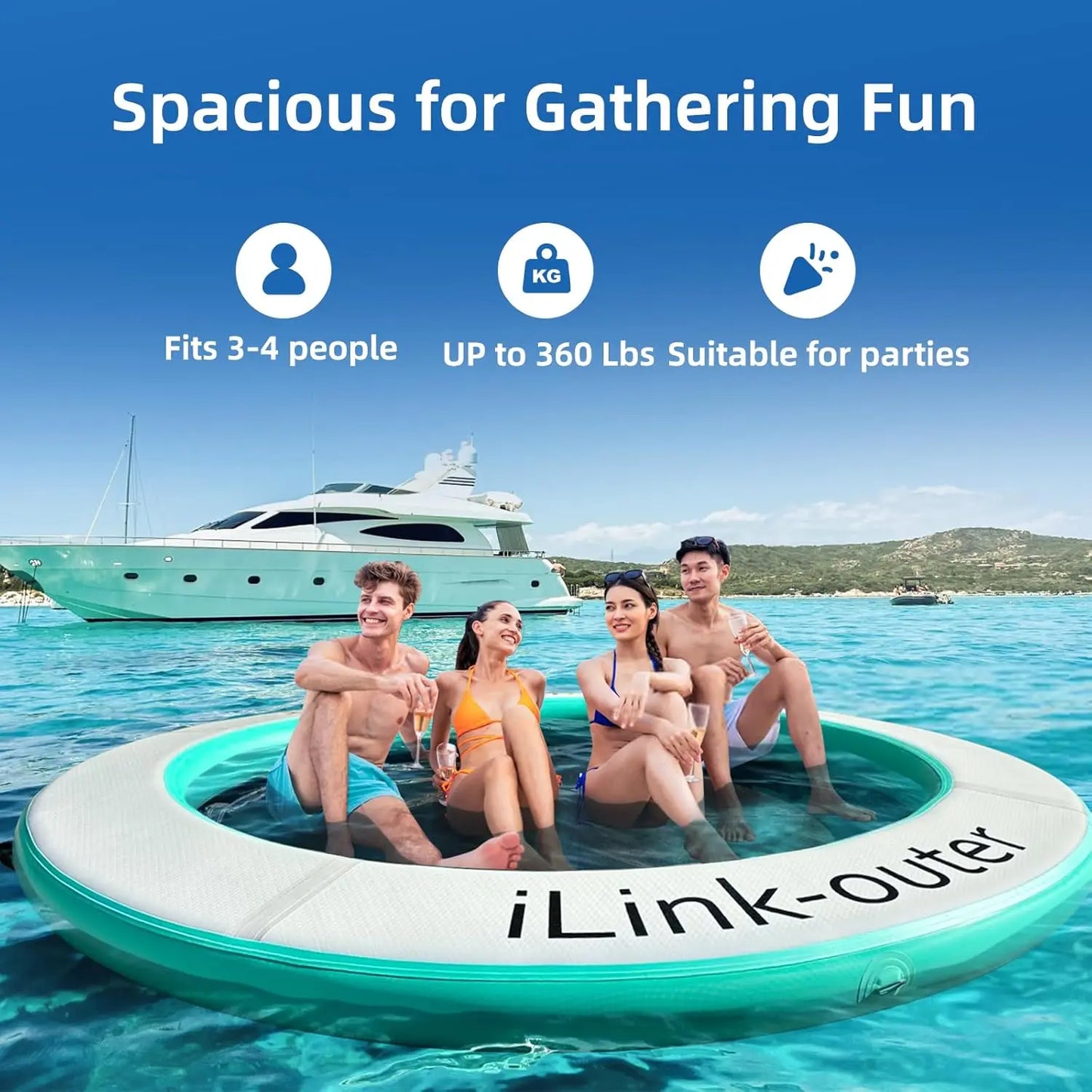 Round Floating Ring – Inflatable Water Hammock for Pool & Lake