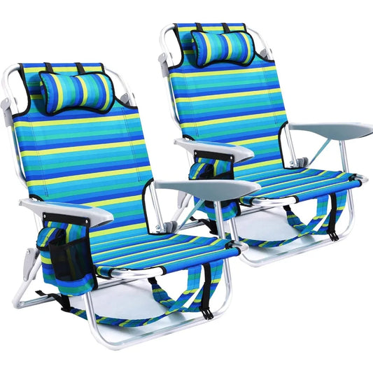High Backpack Beach Chairs 2 Pk