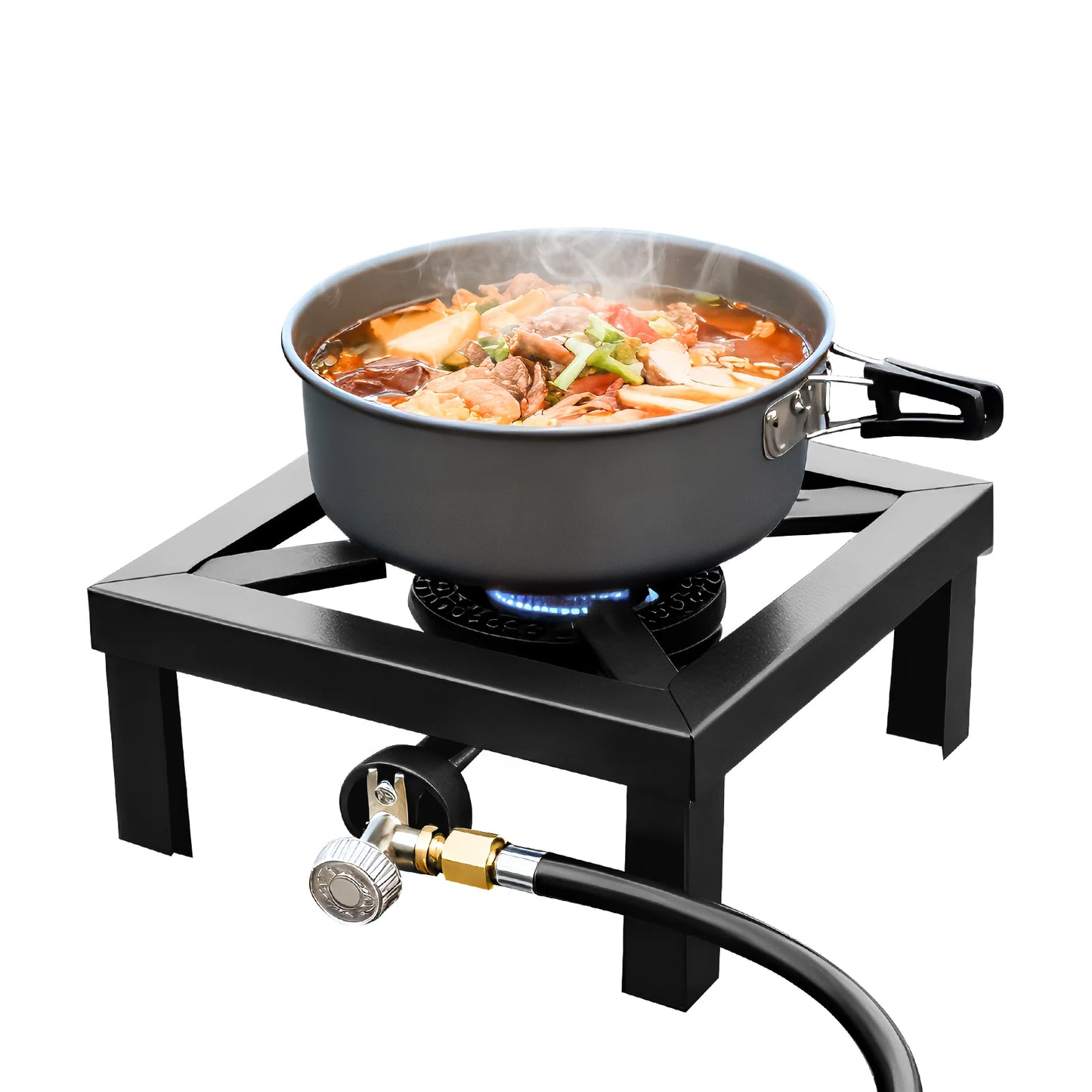 8000W Portable Propane Single Burner with Adjustable 0-10Psi Regulator Hose