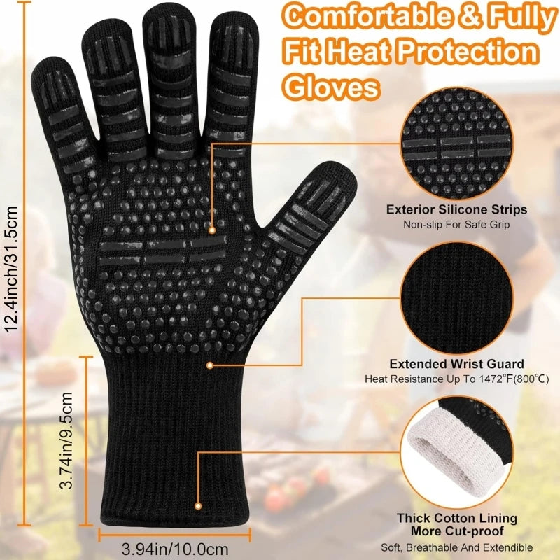 1472℉ Heat Resistant Grilling Gloves